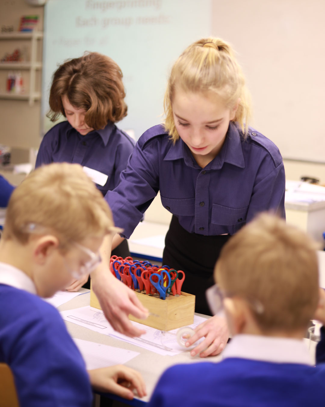 Pangbourne students helping with local primary school students